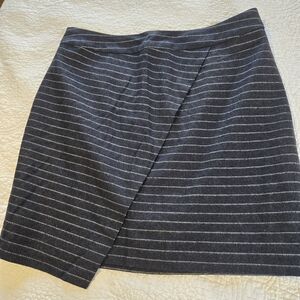 Madewell Wool Blend Gray Striped Skirt